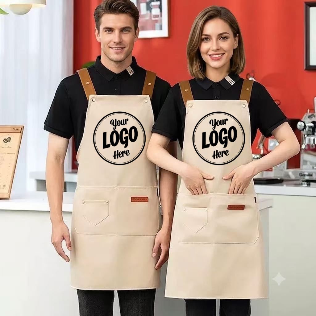 TEMU Custom Logo Apron For Men Women, Personalized Name Text Kitchen Cooking Apron, Adjustable Apron, Custom Work Aprons For Bbq, Cafe, Restaurant,