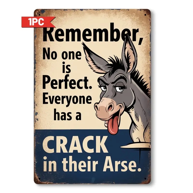 TEMU 2d Flat, 2d Flat Single-piece Fun Retro Wooden Donkey Decorative Sign, Home, Cafe, Or Garage Decoration, 2d Flat