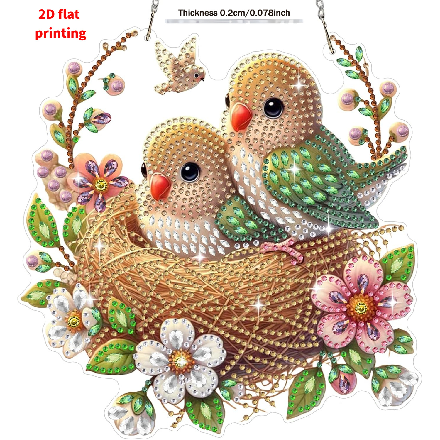 2d Flat Printing Diamond Painting Pendant Animals, Animal Diamond Paintings Adult Window Art, Hanging Decorative Patterns Wall Display Craft Kit, Decorative Gift