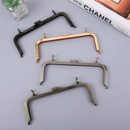 2 square screw hole square head metal frames replacement chain rectangular bag head for handbag wallet coin purse handle replacement parts kiss lock bag handle fastener lock clasp for clutch bags womens wallets wallet making additions