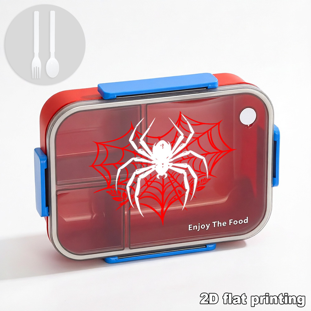 TEMU Cartoon Print 1pc Happy Halloween Must-have Item, Bento Lunch Box, Halloween Theme Print, Suitable For Daily Dining, Outdoor Picnic, And
