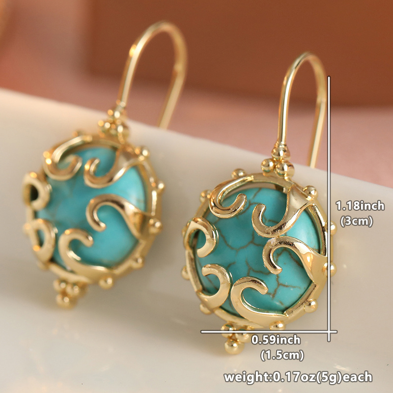 Women's Elegant Synthetic Turquoise Hook Earrings