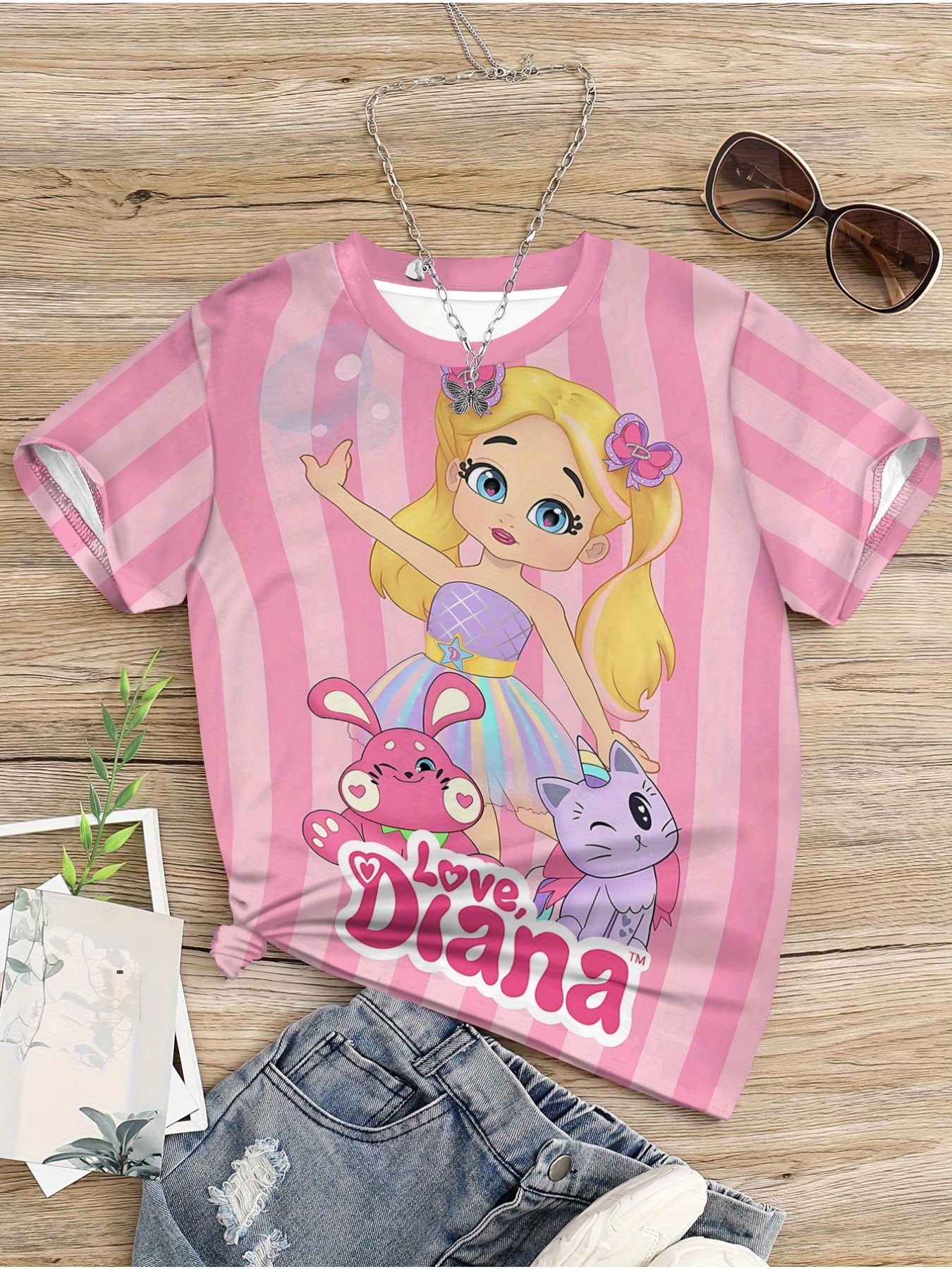blusas manga corta niñas estampado inspiracional princesa Temu