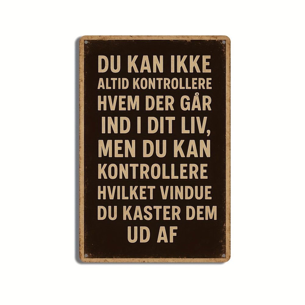 TEMU 1pc Vintage Danish Inspirational Metal Wall/ceiling Sign - Danish 