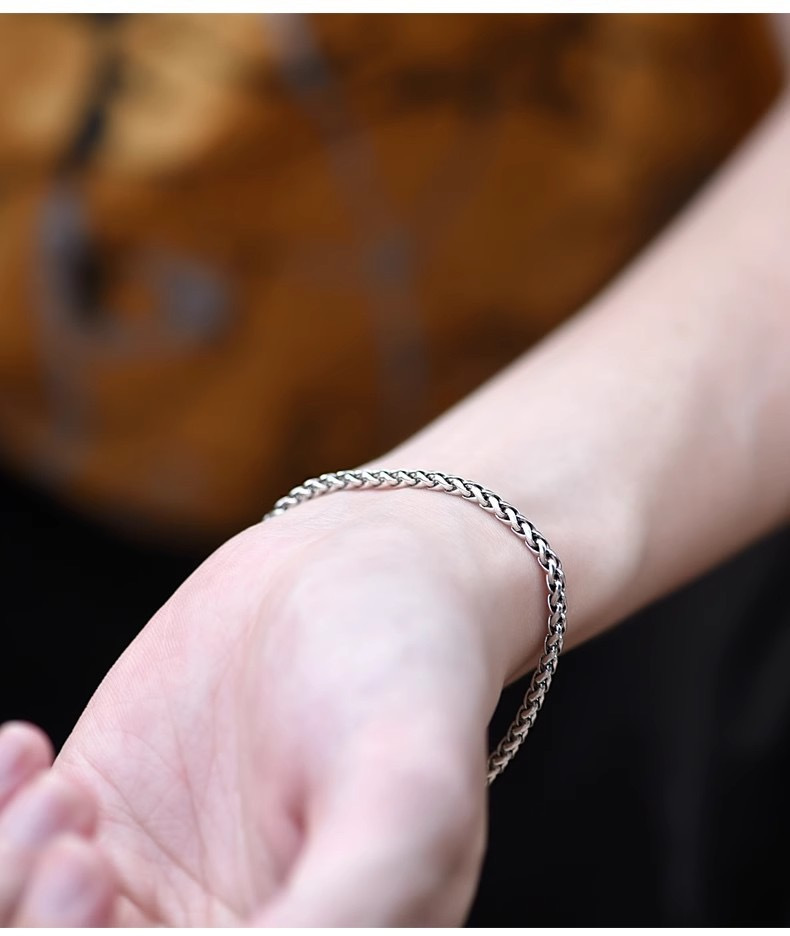 925 Silver Dragon Bone Cuban Chain Bracelet