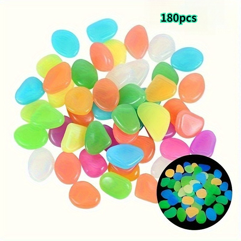 E-shop 180 im Dunkeln leuchtende Steine | Bunte Harzsteine, für Gärten, Rasenflächen, Aquarien, Hochzeiten Nachtdekorationen; Leuchten im Dunkeln | Aus