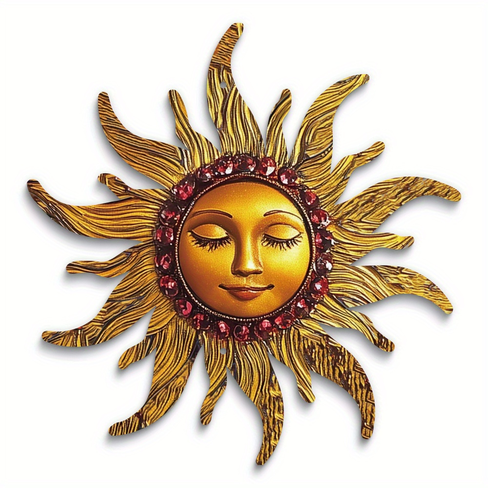 TEMU Putuo Decor 1pc Sun Shaped Metal Sign Outdoor Plaque Decoration, Home Decor And Accessories, Garden Wall Art Decor, Outdoor Decor, Garden Decor
