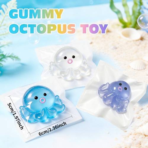 1 3pcs taba jelly octopus play toy rebounding relax playset elastic and fun diy bubble making octopus toy design great desk relaxation item birthday gift creative holiday souvenir random color