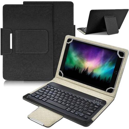 universal 10 1 inch tablet case with keyboard removable wireless wireless keyboard pu leather cover stand travel portable sleeve for ios windows system tablet