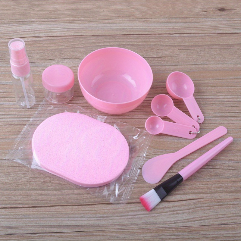 E-shop 9-teiliges DIY Gesichtsmasken-Mischwerkzeug-Set, Inklusive Gesichtsmaske-Schüssel, Stick-Bürste, Messlöffel, Sprühflasche, Seifenblasenschwamm,