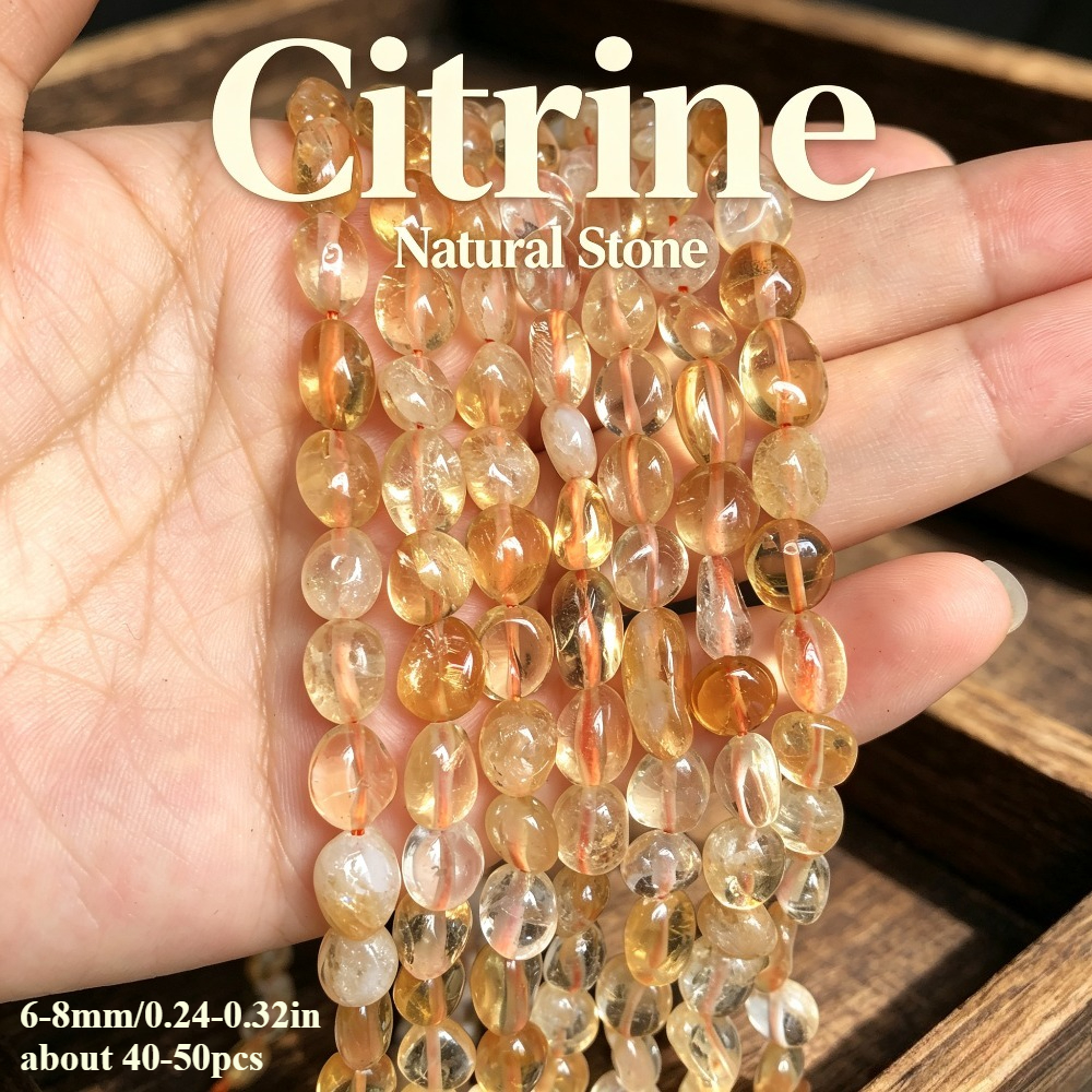 TEMU Aa Natural Stone Irregular Yellow Citrine Loose Spacer Beads For Jewelry Making Gorgeous Bracelets Necklace Earrings Additions For Women Gifts