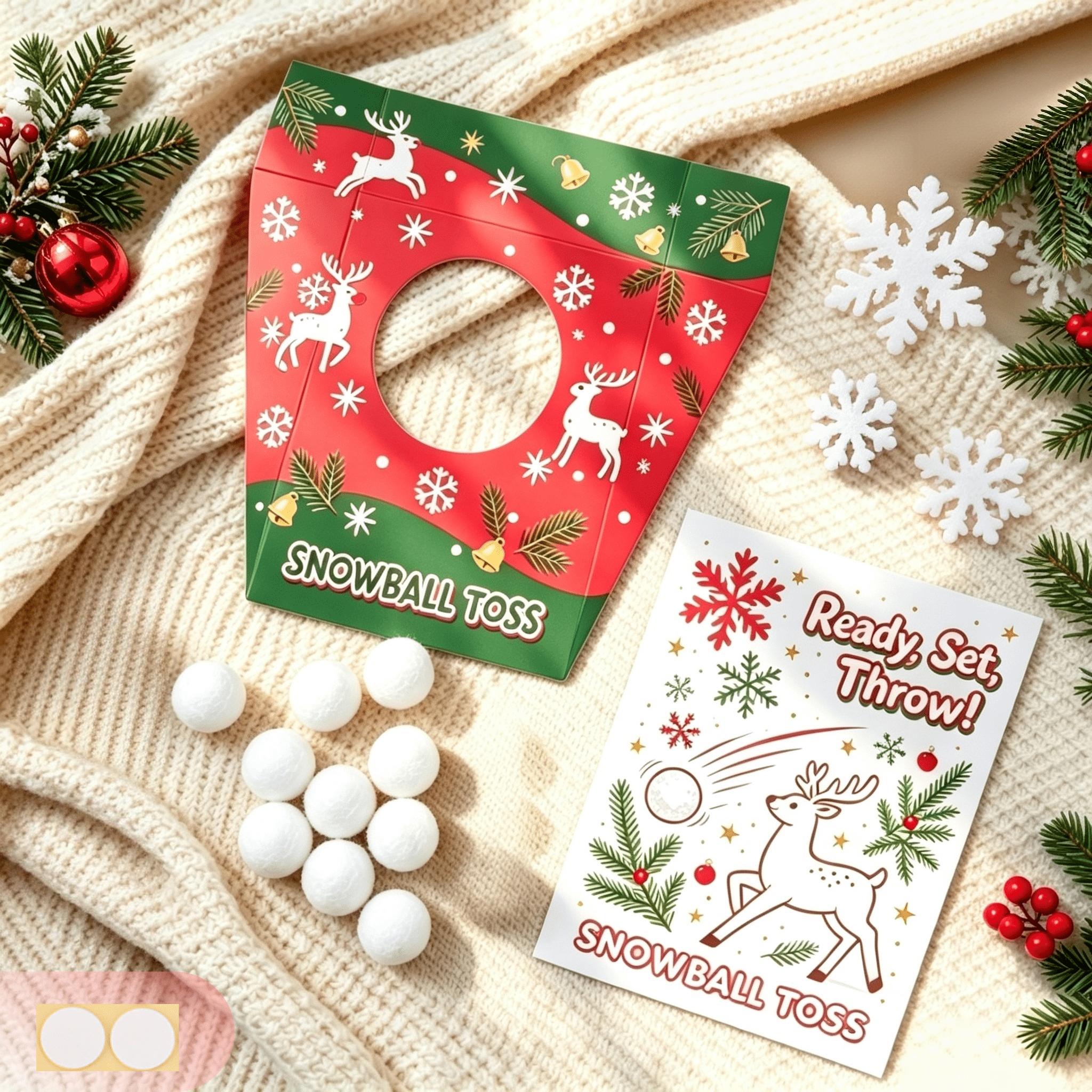TEMU 1 Set – Lustige Weihnachts-Party-Spiel-Requisiten – Neuartige Wurfgegenstände (inklusive Klebepunkte) – Streich-Stil, humorvoll und unterhaltsam