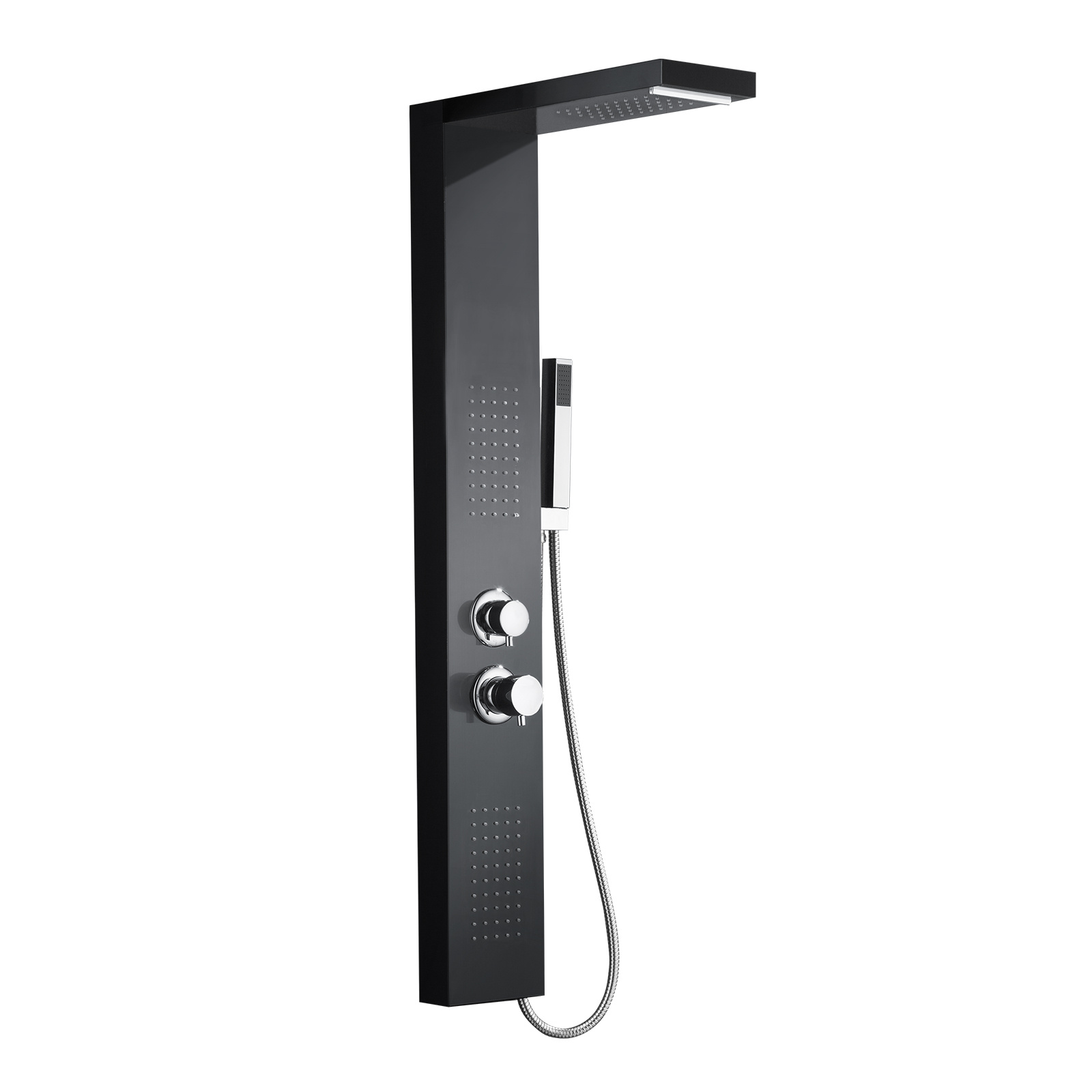Image of Stainless Steel 4-in-1 Multifunctional Shower Panel Set: Rain, Waterfall, Massage, Hand Shower & Inlet Adjustment Knob (silvery/),for Shower Use Only