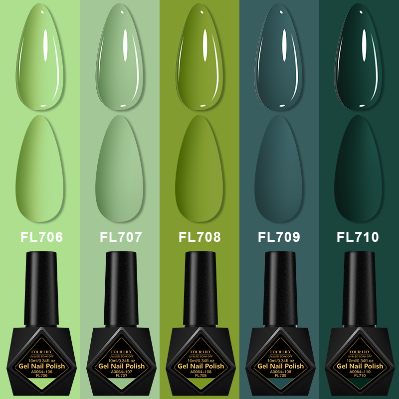 Image of 5pcs 4 Lily 10ml Diamond Bottle New Autumn And Winter Glossy Nail Polish Gel Set, High Firm Without Hurting Nail Art Gel