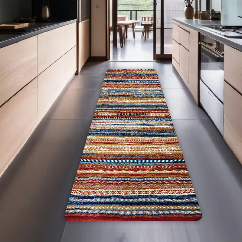 Thick Colorful Wood Pattern Kitchen Floor Mat, 1.1cm Thick