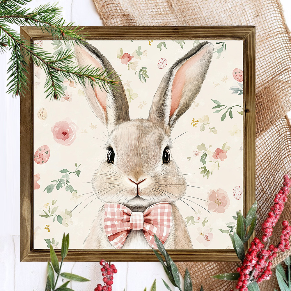 

& Wooden - 8x8 , Decor, Easter For Rabbit Enthusiasts