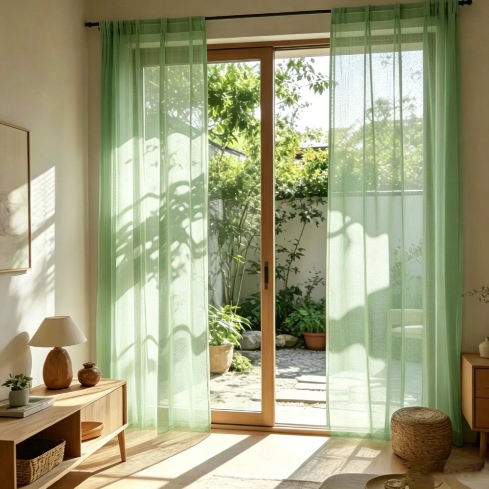 TEMU 2pcs Rideaux Voilages Anti-Moustique d'Extérieur à Fixer sur Terrasses de Jardin, Design Transparent Frais, Rideaux Moustiquaires Respirants à