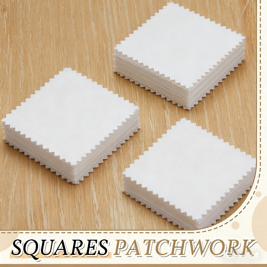 TEMU Lot de 100 carrés de tissu blancs prédécoupés de 5x5 pouces, de tissu carrées imprimées pour patchwork, courtepointe et scrapbooking - Matériau