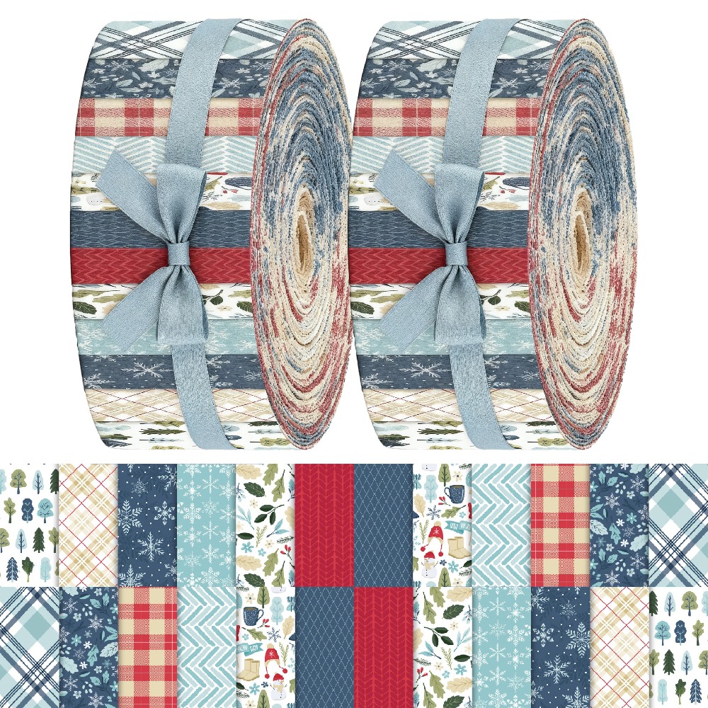 TEMU A Set Of 40pcs Of Fabric In Red And Blue, Measuring 6.5 By 50 Cm (2.55 By 19.7 Inches), Perfect For Hand Sewing, Quilting, Doll Creation, Bag ,