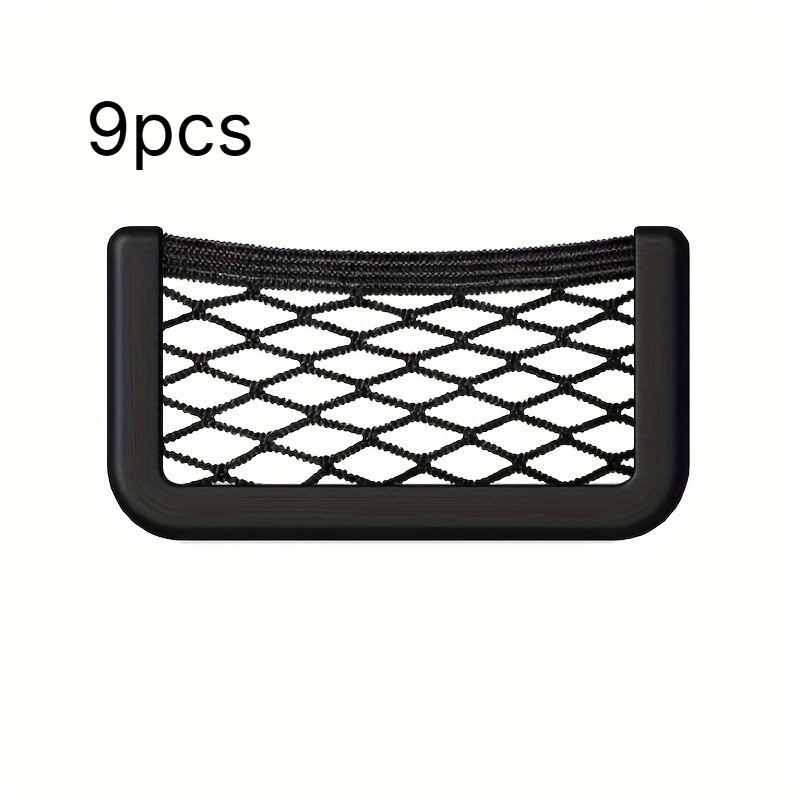 TEMU 9pcs Car Modeling Storage Accessories Sticker/car Seat Stable Small Hook/ Seat Storage Bag Inside The Bin