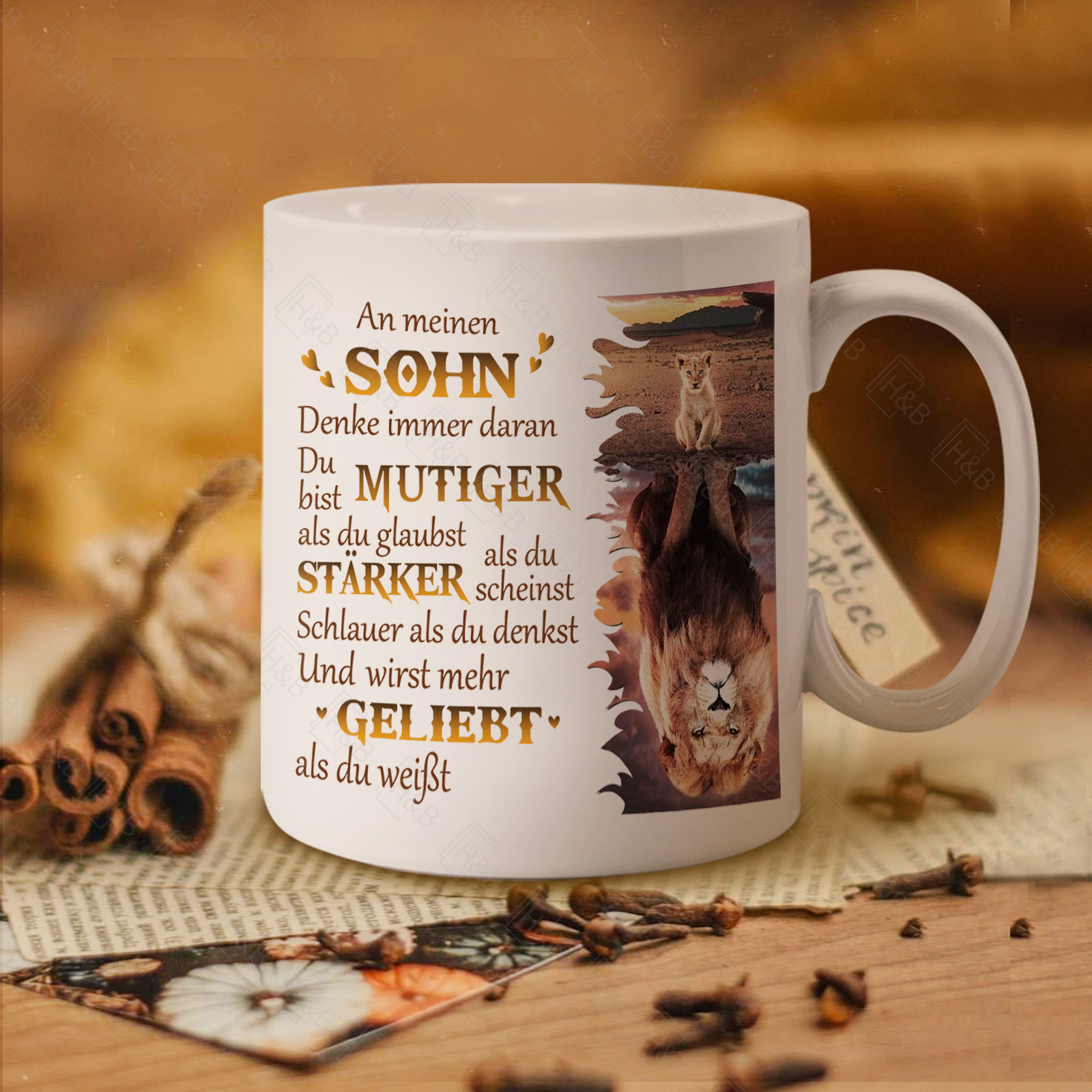 Image of 1pc German Coffee Cup "to My Son" Ceramic Coffee Cups Water Cups Drinkware Birthday Gifts Christmas Gifts
