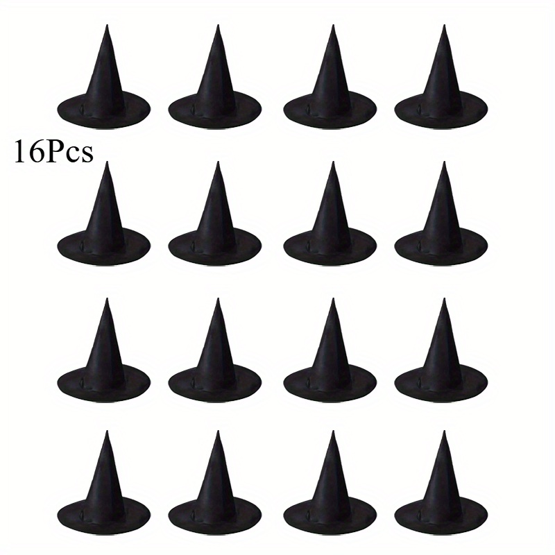 16pcs Adjustable Witch Hat Set - Felt Halloween Hats For Adults & Teens, Witch Costume Accessories Party Decor Halloween&christmas For Christmas,newyear,valentine,party Events I Perfect For Halloween