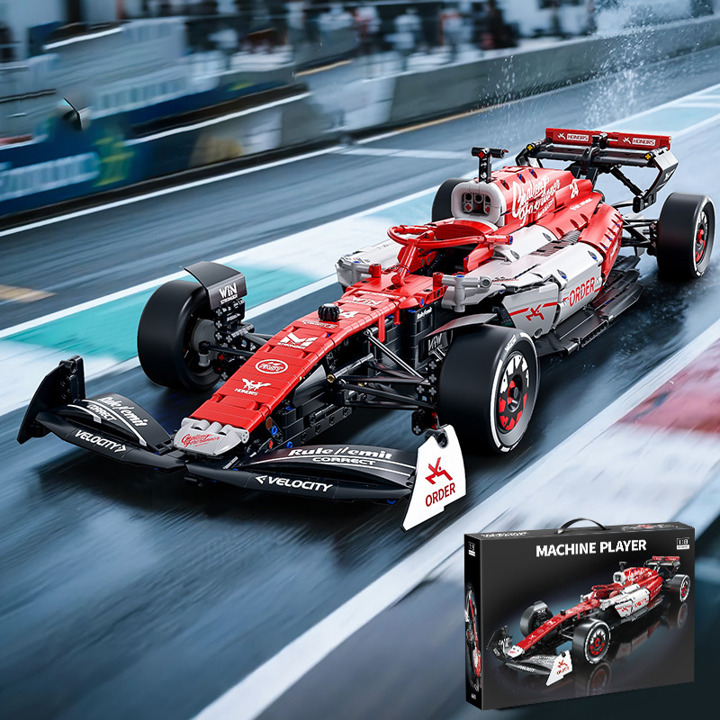 E-shop 1:8 Großes Modellbausatz mit 1900 Teilen, roter und weißer Sportwagen, berühmtes Fahrzeugmodell, -Sportwagen, perfektes Geschenk für ,