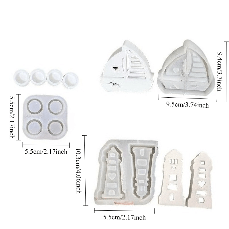 Summer Lighthouse, Sailboat, Gypsum Silicone Mold For Desktop Ornaments, Holiday Gifts - Diy Candle Making Mold