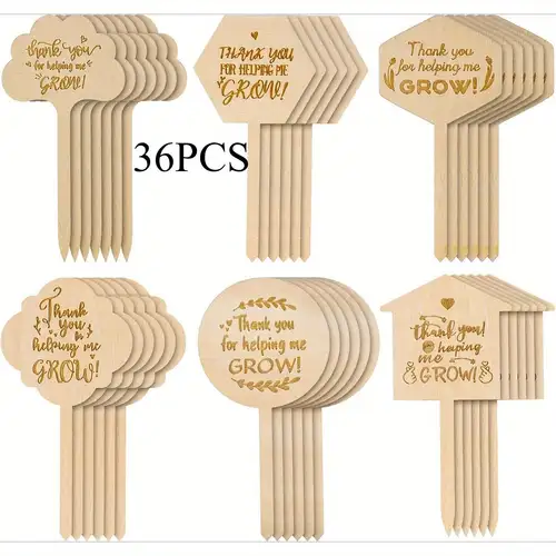 20 Etichette Legno Per Piante Con Pennarello - Marcatori Da Giardino A Forma Di T - Foto 7