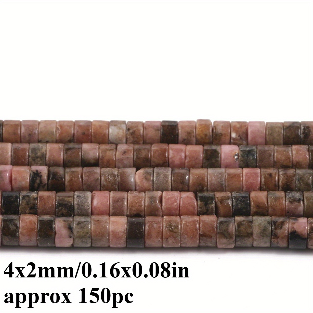 TEMU Tananta Natural Stone Beads - Natural Stone Beads Suitable For Making, Tiny Loose Round Cylinder Beads (4x2mm) For Slim Bracelets, Necklaces,