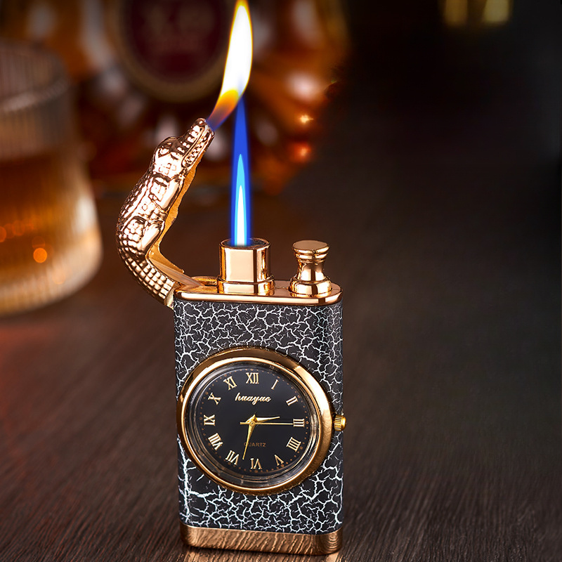 cigarette watch Military Cigar Lighter Men Quartz Refillable Wrist Watch Vintage Camel Cigarette Gold-Toned Tank