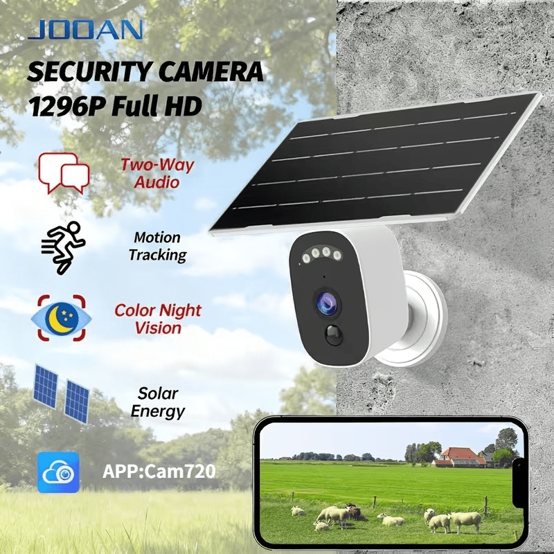 TEMU Jooan 1296p Low- Safety Monitoring, 2.4ghz Wifi, 360 ° Ptz Indoor And Outdoor Camera, Rechargeable Battery Low-power Design, Detection,