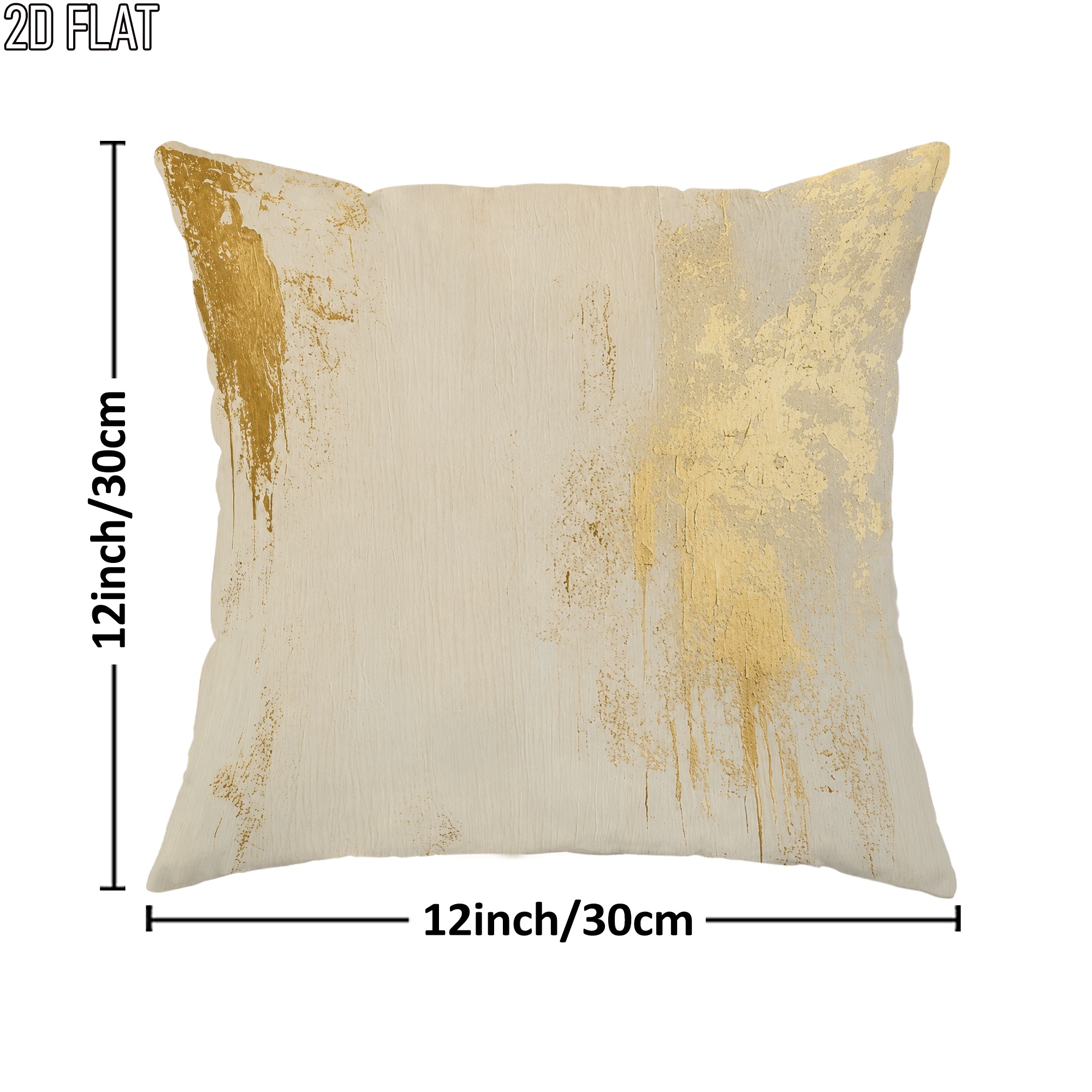 TEMU 2d Flat 1pc Christmas Elegant Golden Abstract Throw Pillow Covers Cream Decorative Pillowcases 1 Sided Printing For Living Room Bedroom Sofa Bed