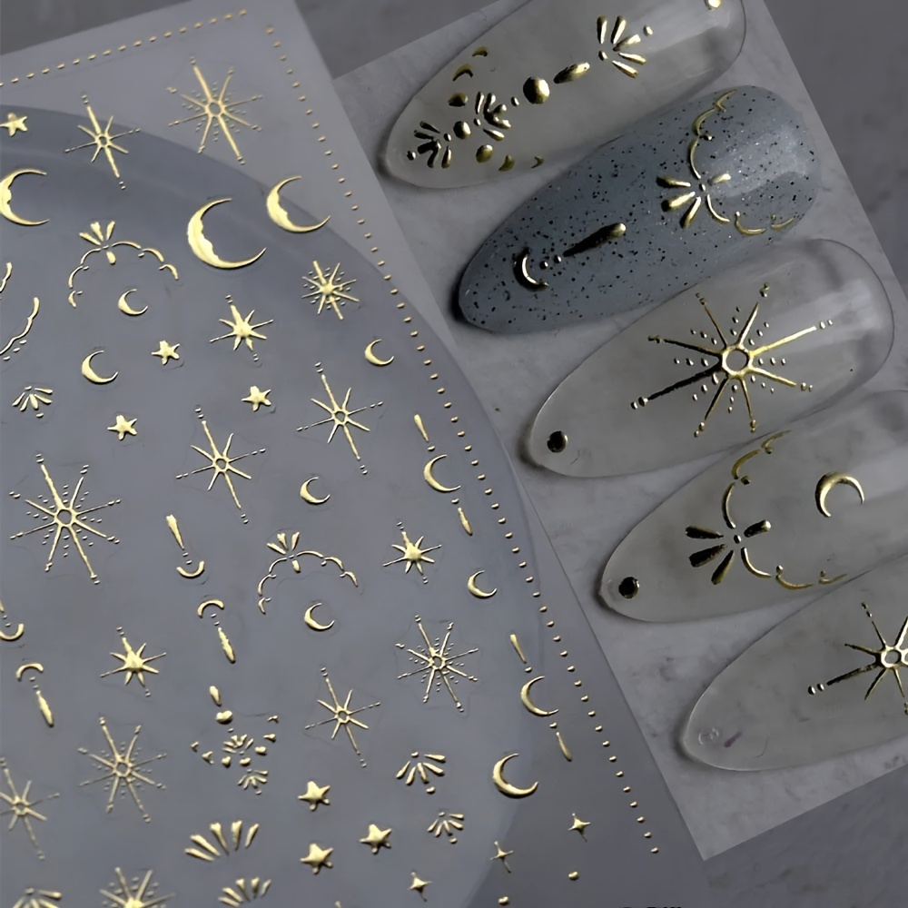 

Sparkling 3d , Moon & Art Stickers - Self-adhesive Laser Decals For Manicure