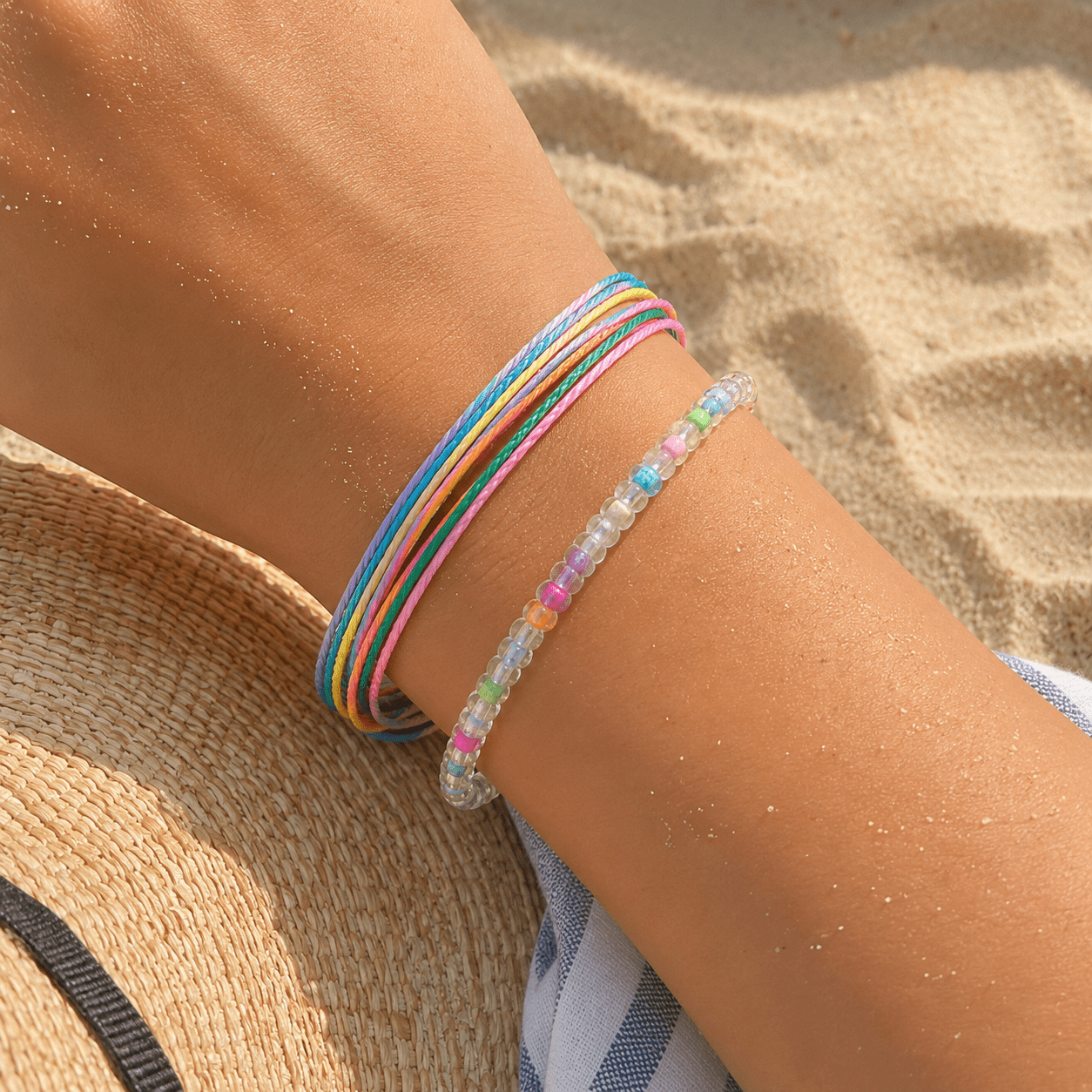 2pc Vintage-Inspired Bohemian Summer Bracelet Set