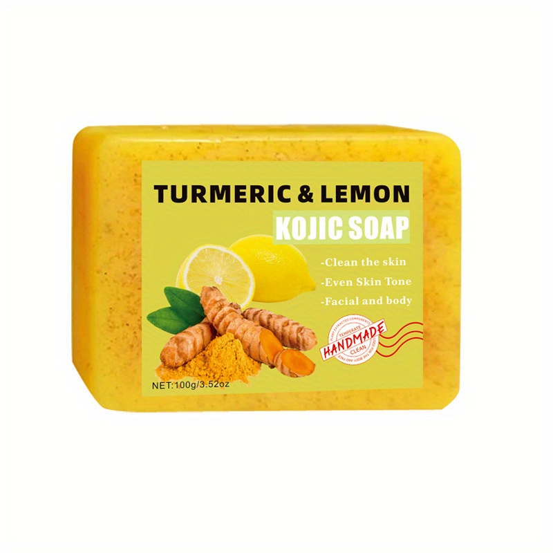5pcs Lemon Turmeric Curcumin Acid Soap | 2-in-1 for Face and Hand, Suitable for All Skin Types, Unisex, Ideal Christmas Gift