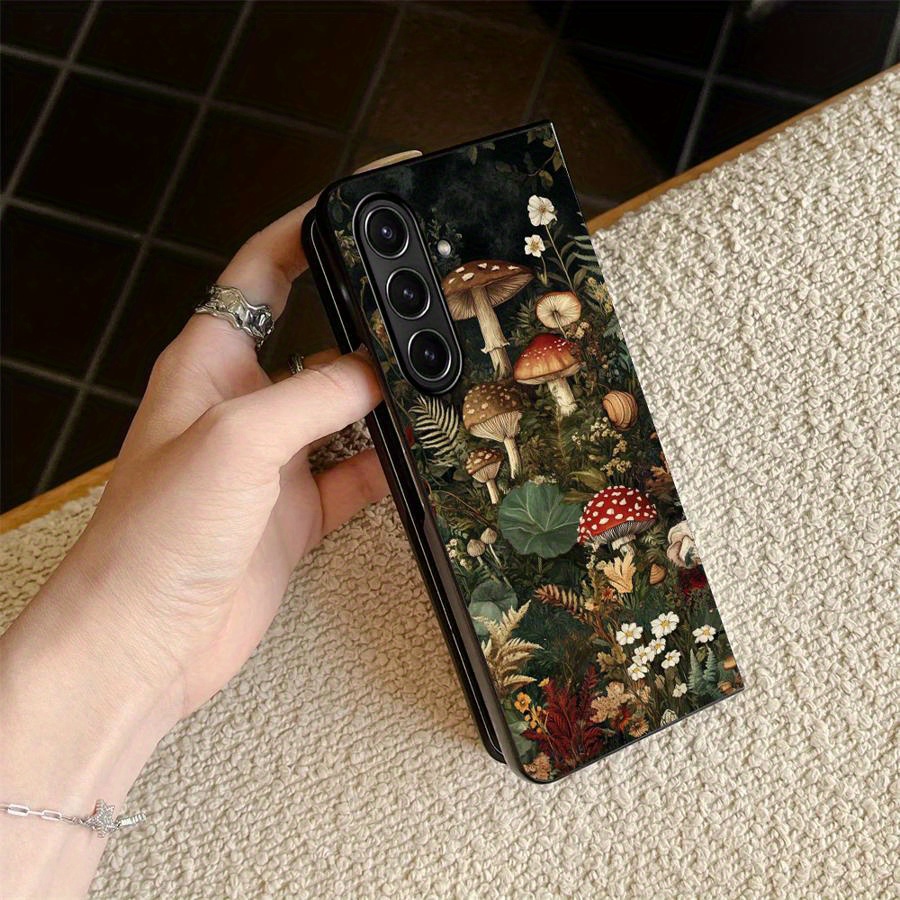 TEMU Beautiful Flowers Back Phone Cover Case Suitable For For Galaxy Z Fold 7 6 5 4 3 Fold6 Fold4 Fold3 Fold5