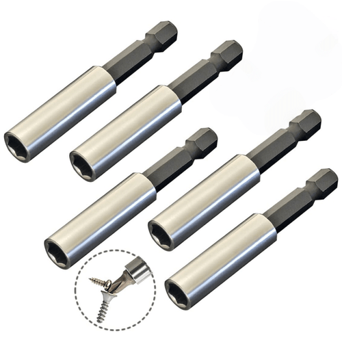 4pcs magnetic extension bit holder hex shank screwdriver drill bit support sleeve magnetic for metal material no electricity or battery needed with screwdriver bits for home and diy projects screwdriver bit s