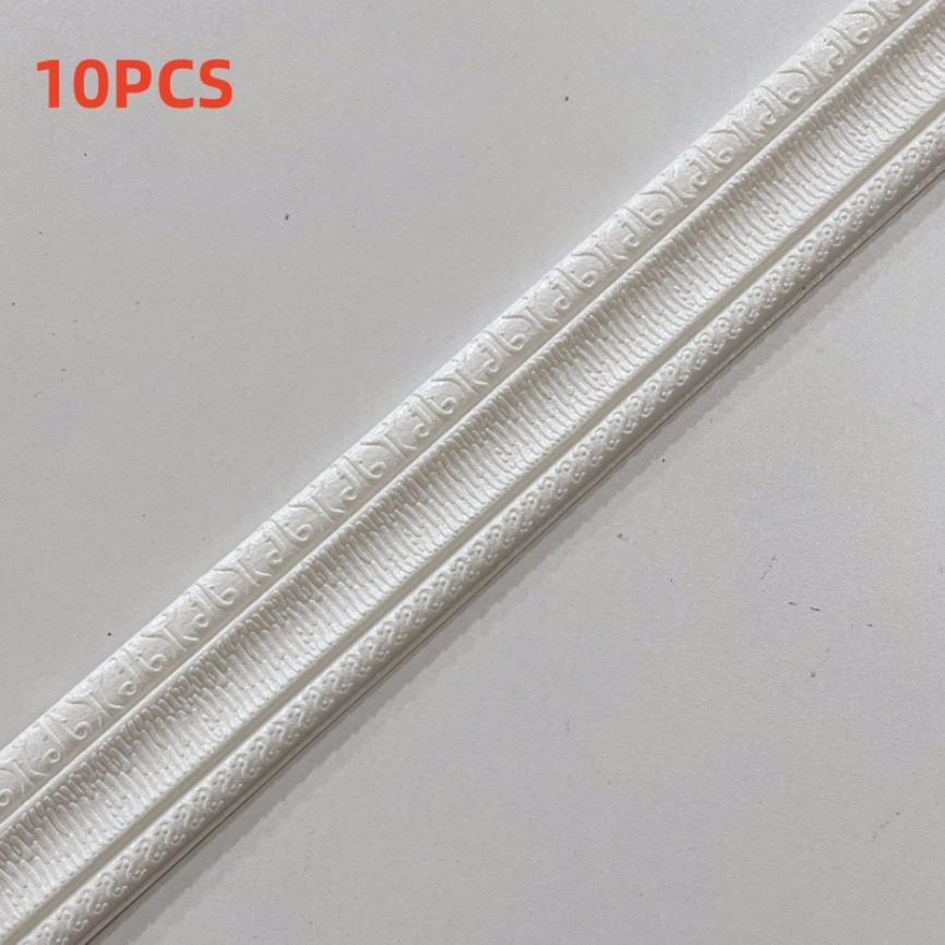 10pcs 3d Foam Molding Trim Wall Skirting Border Self-adhesive Wall Edge Strips Anticollision Wall Stickers Home Decoration