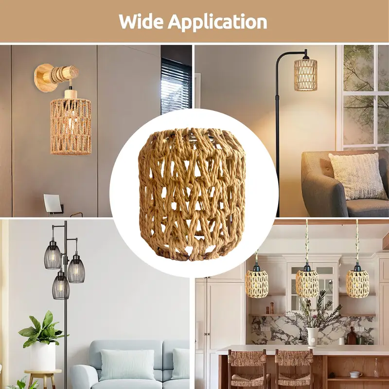 natürlicher handgeflochtener rattan lampenschirm bohemian