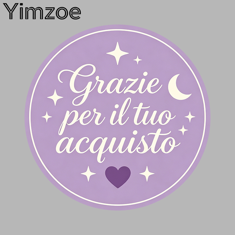 TEMU Yimzoe 96pz/288pz Adesivi Rotondi di Ringraziamento per i Clienti - con Testo "Grazie Per Il Tuo Acquisto", Design Stella & Luna, per Confezioni