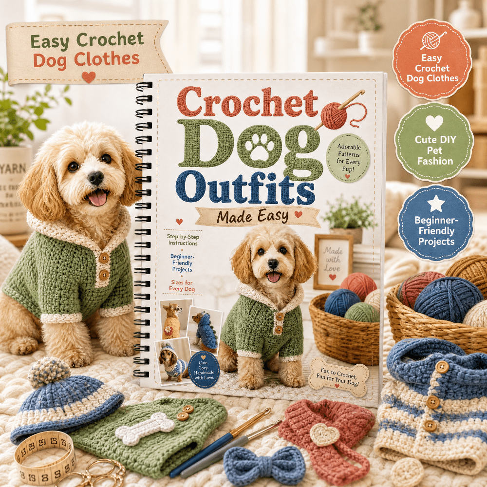 TEMU Tenues de crochet pour chien faciles à réaliser - Livre de tenues de crochet pour chien faciles à réaliser, Tenue de crochet pour chien sans