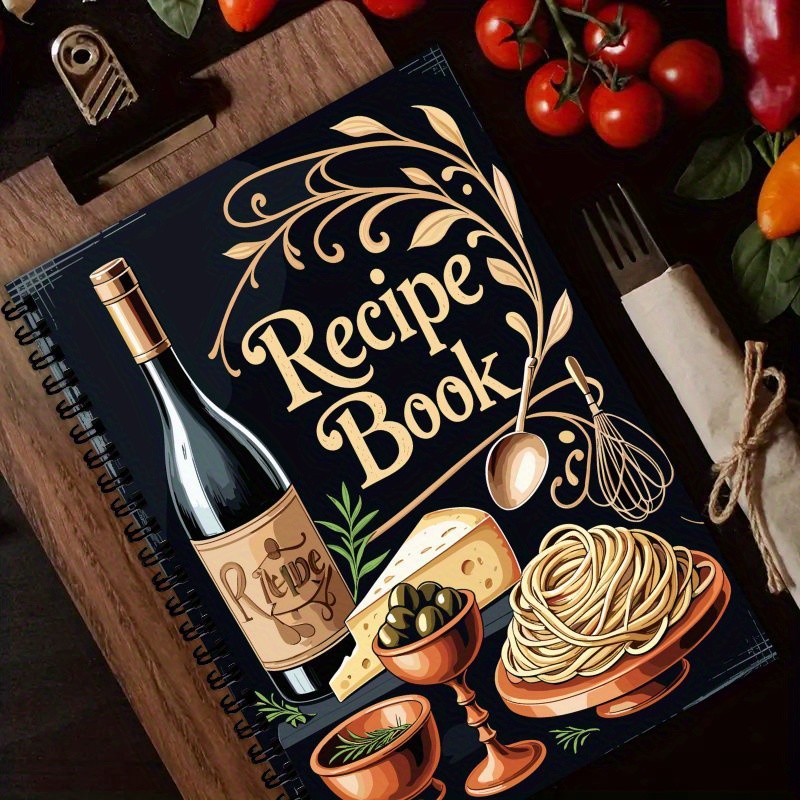 TEMU A5 Recipe Notebook - Spiral-bound, -page Design For Precise Recipe Marking, Ideal Gift For , Colleagues, , Recipe Organizer|elegant Script