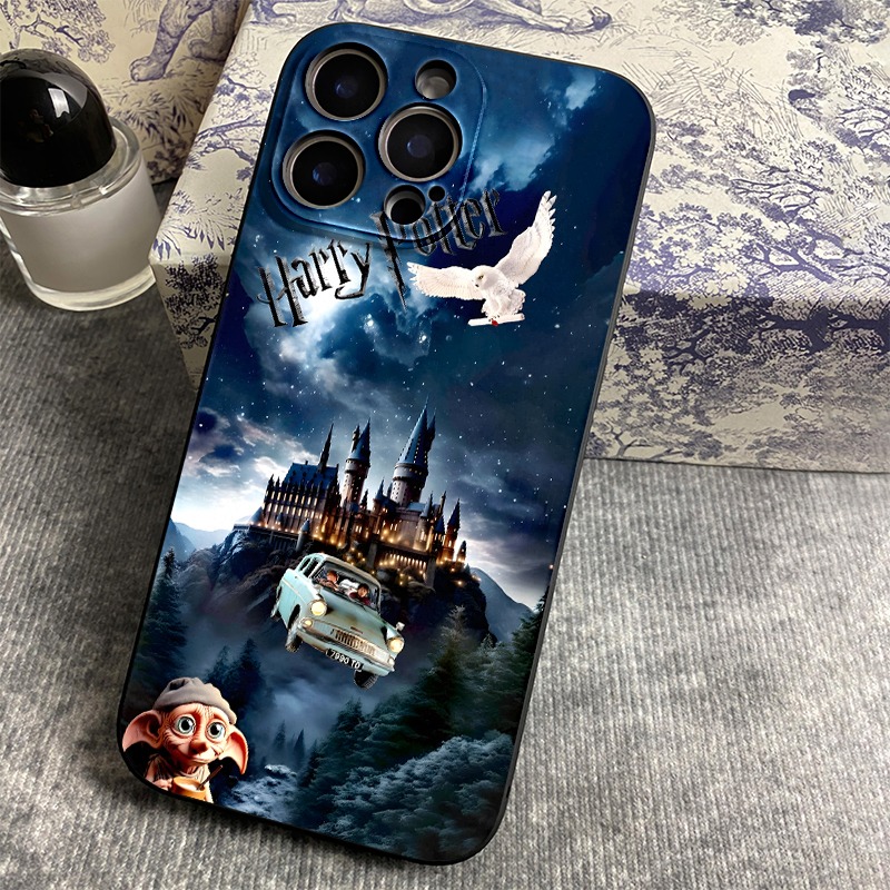 TEMU Phone Case - Wb Harry Potter Wizarding World Panoramic Phone Case Featuring Hogwarts And Dobby, A Perfect Item, Compatible With Iphone 17, 16,