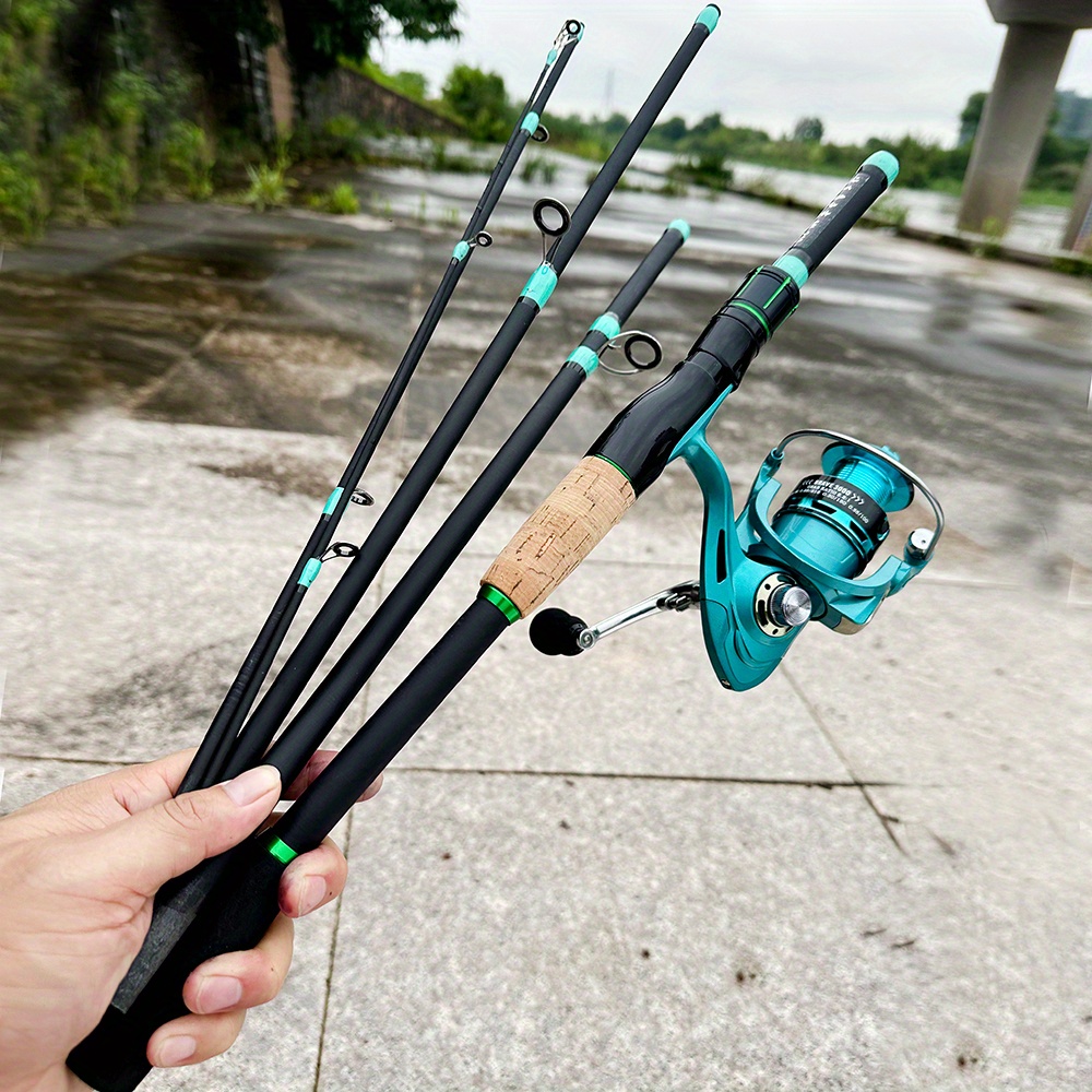 [Ultra-Light Fishing Rod] GHOTDA Ultra-Light Carbon Fiber Spinning Fishing Rod | 180/210, Travel-Friendly, ML Action, Telescopic EVA Handle, Blue & Black Design with Cork Grip - Perfect for Baitcasting, Squid, Octopus, and Boat Fishing