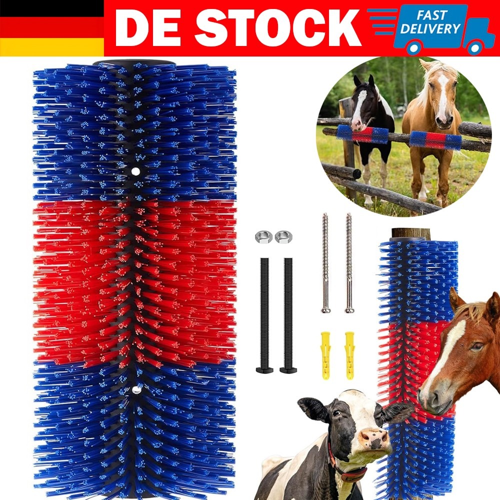 Image of Half Round Scratching Brush | Zree Brand, Durable Plastic Bristles For Cattle, Cows, Horses - In Livestock Pens Or Outdoors