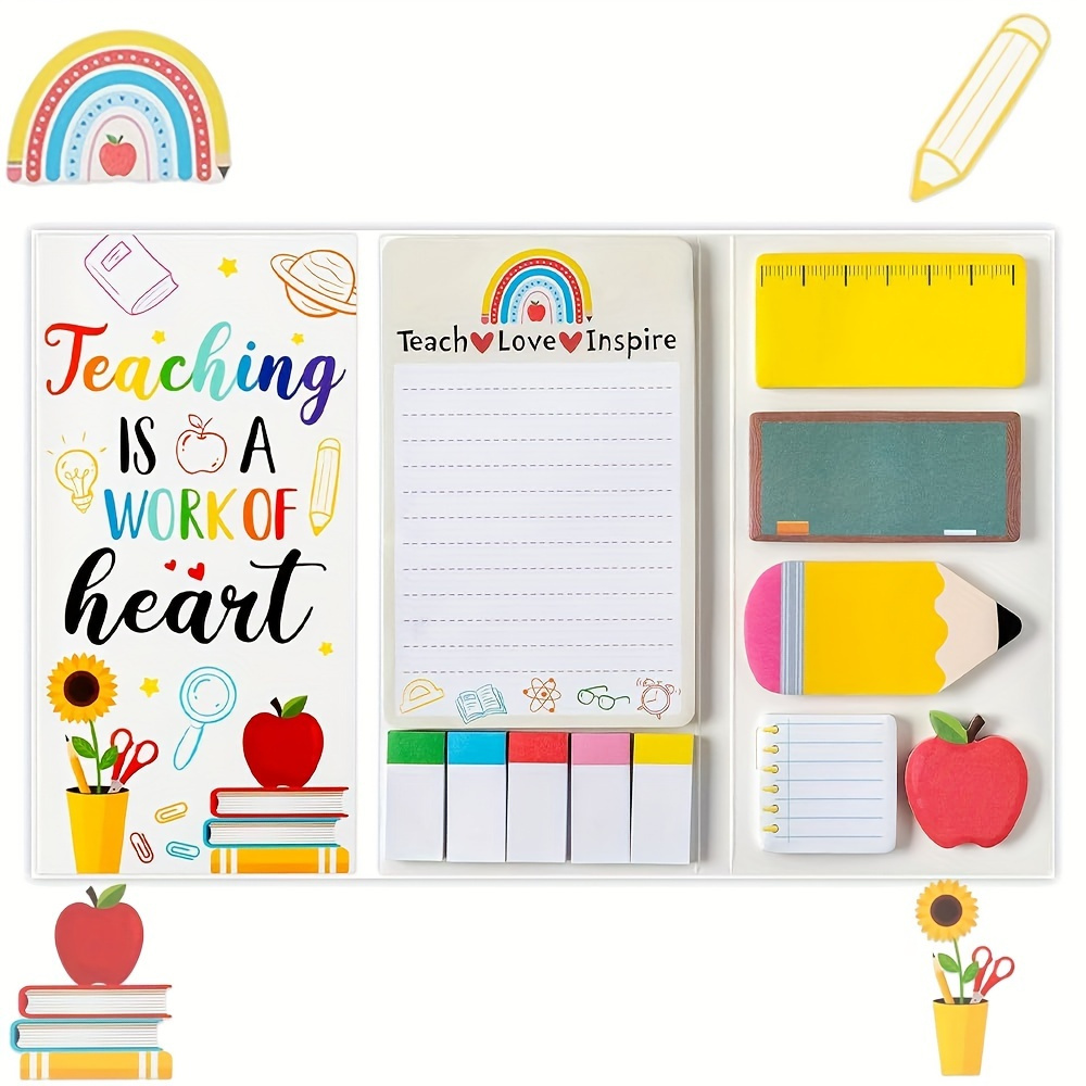 

Teaching Is A " Notes Set - , Self-stick Pads With Educational Designs For Teachers - Includes Notebook, Planner, Pencil - Ideal School Or Office Supplies, Teacher Gift