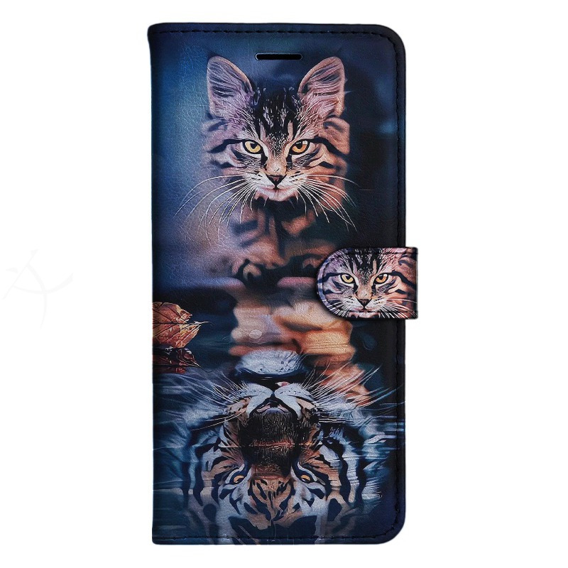 TEMU Phone Case - Cat Tiger Flip Wallet Case For Motorola For Moto Edge G9 E7 G30 G34 G10 G20 G50 G60 S E30 E40 E20 G41 G31 G51 G71 S30 X30 G22 G52