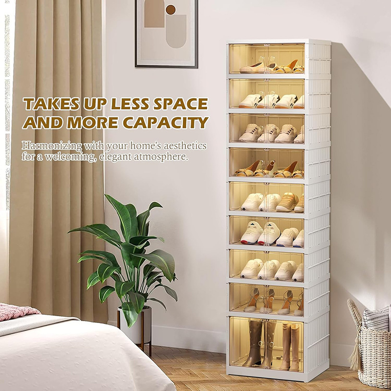 Image of Foldable Shoe Rack, Space- Dust-proof Storage And Storage, Durable , Suitable For Entrance, Closet, Bedroom - Can Hold Shoes, Sandals, Sports Shoes, Etc. Shoe Storage And Storage Box