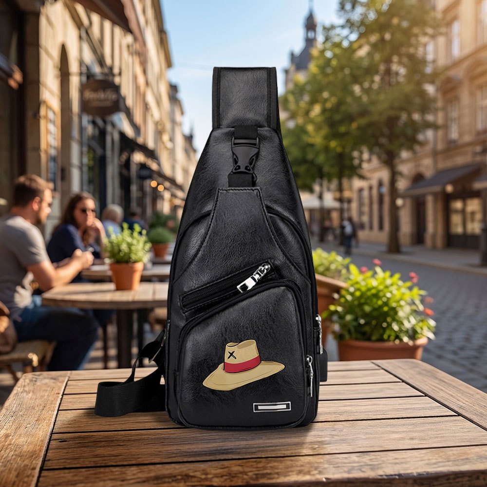 TEMU Nouveau sac bandoulière pour homme de chapeau de paille, à fermeture éclair de grande , peut contenir un document d'identité personnel, un